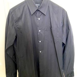 DKNY black multi striped shirt